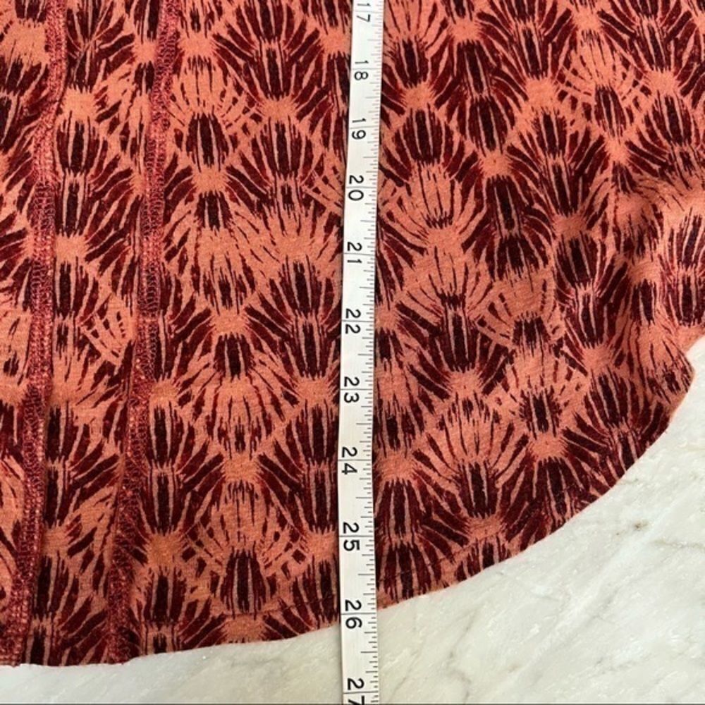 We the Free You So Fancy Printed Cold Shoulder Top S Rusty Red Linen Blend Boho - Picture 4 of 7
